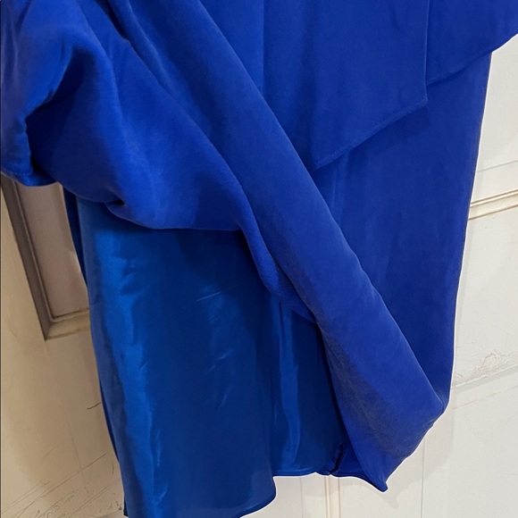 Elegant Blue Silk Layered Women's Dress - Picture 4 of 4